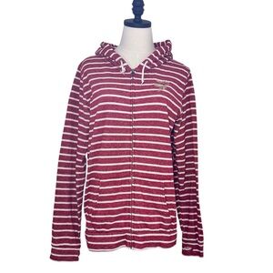 Obey Full Zip Hoodie Red and White Size Large